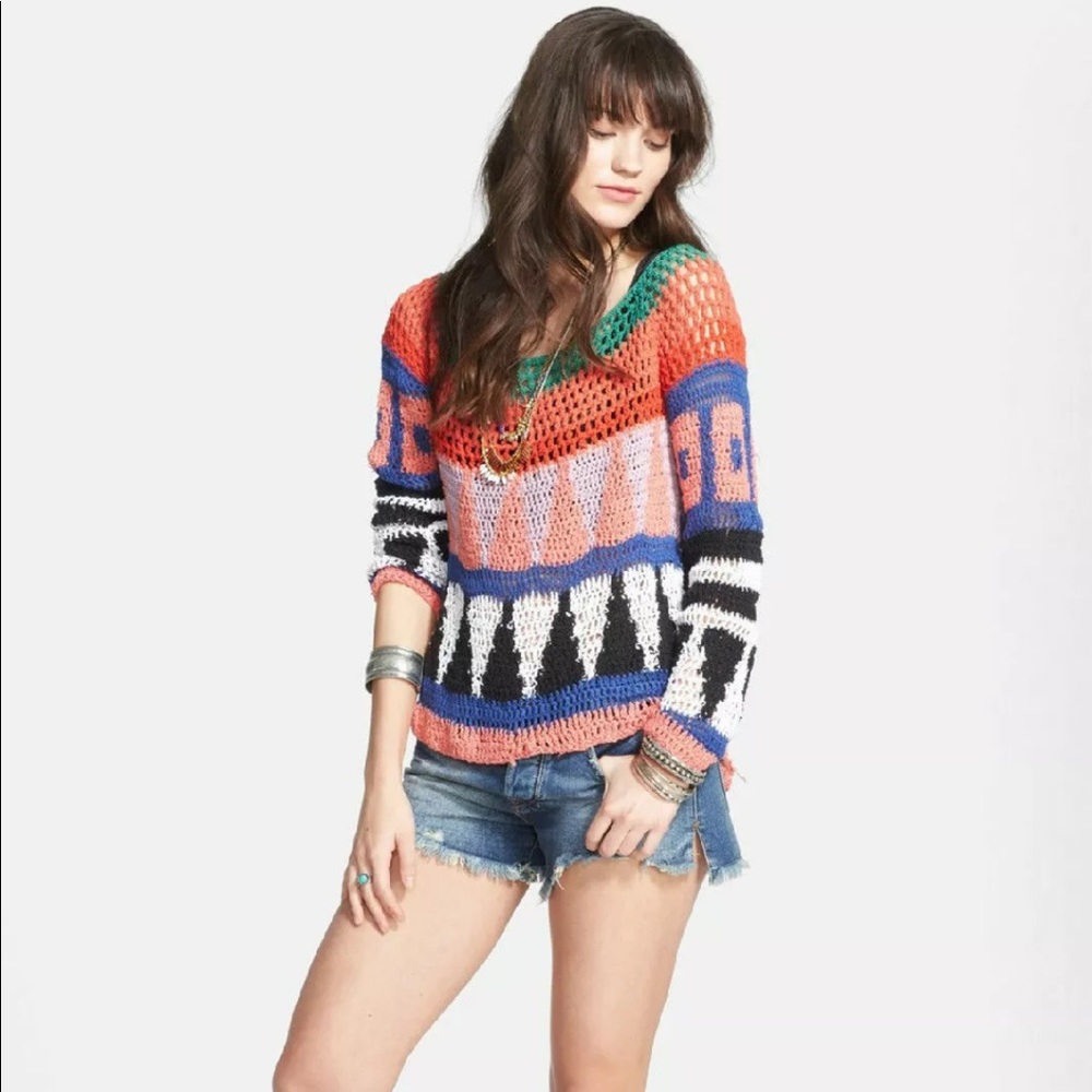 Free people geo pattern sweater
